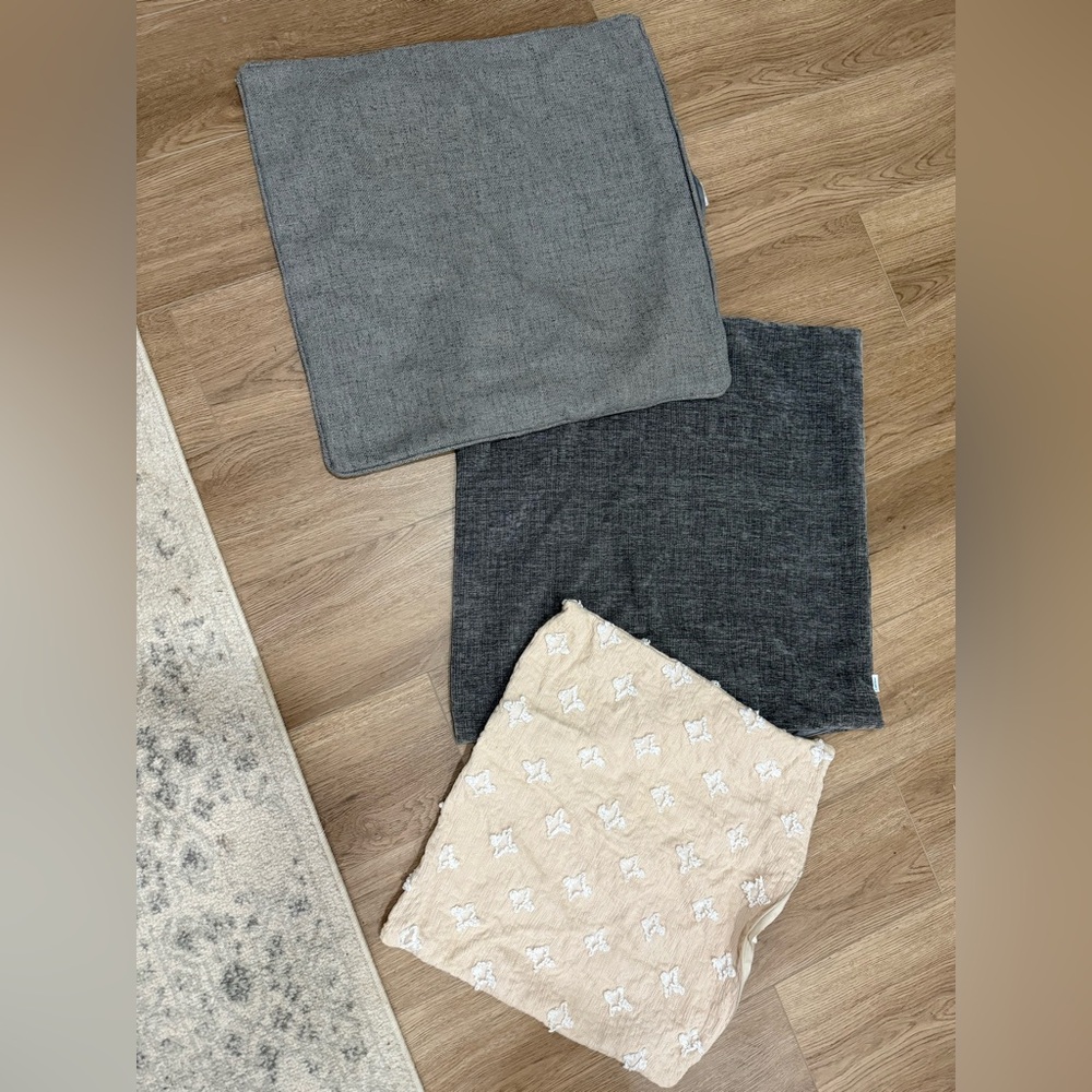 Set of Three Decorative Pillow Covers